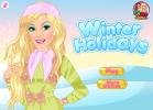 Winter Holidays dress up game for girls.