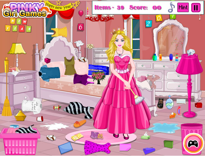 barbie clean house game