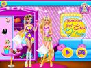 Rapunzel and Elsa PJ Party dress up game.