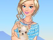 Cute puppy and girl game