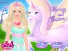 Barbie and the Unicorn dress up game.