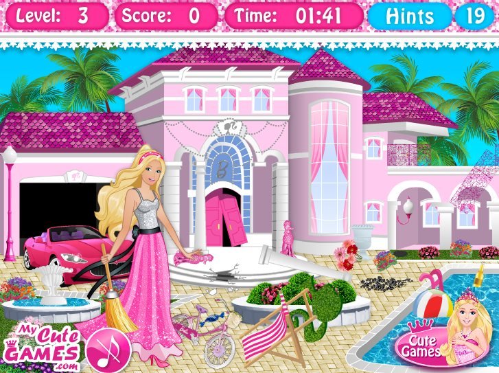 barbie house cleaning