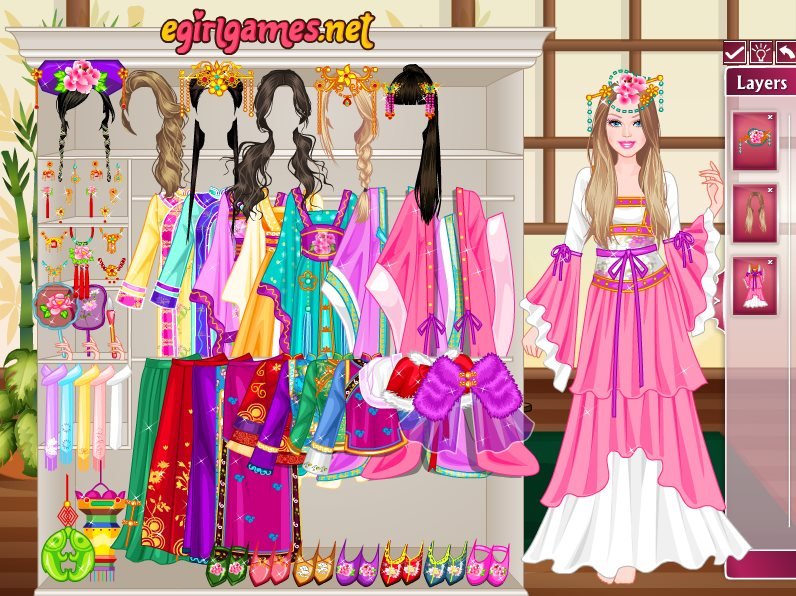 barbie princess dress up games