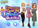 Princesses Warm Winter Outfits dress up game.
