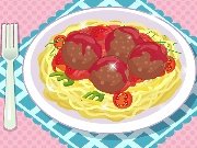Game Spaghetti with meatballs