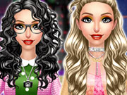 Amber Nerdy vs Trendy Dress Up Game game