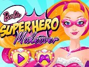 Game Barbie superhero in the beauty salon