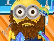 Minion shaves beard