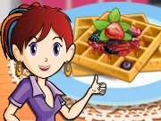 Sara cooking French waffles