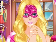 Makeup and dress for Super Barbie game